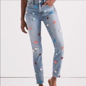 Lucky Brand Bridgette skinny pompom jeans size 2/26
